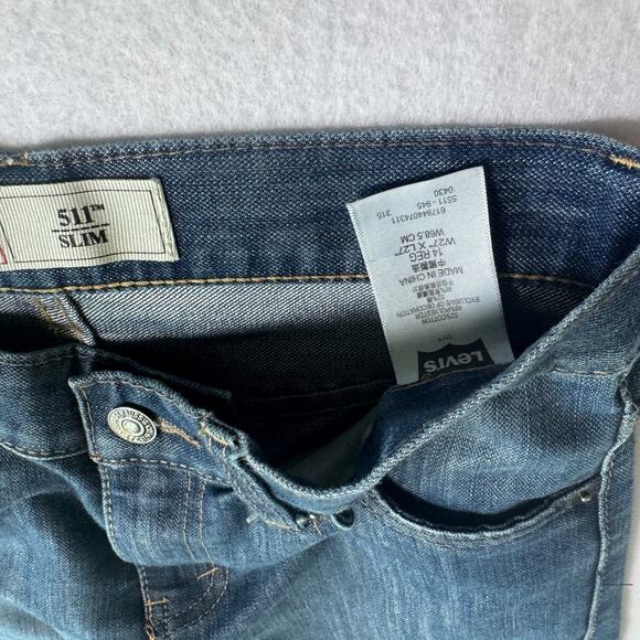 Levi’s 511 Slim Boys Jeans 14 Regular 27x27 Silvery Blue - Picture 4 of 6